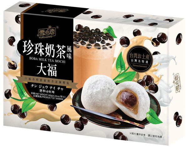 Yuki & Love Mochi rijstcake Boba melkthee smaak 180 g